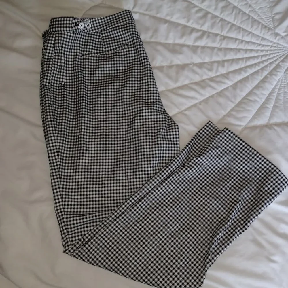 Calvin Klein Black and White Gingham Trousers - Picture 6 of 8